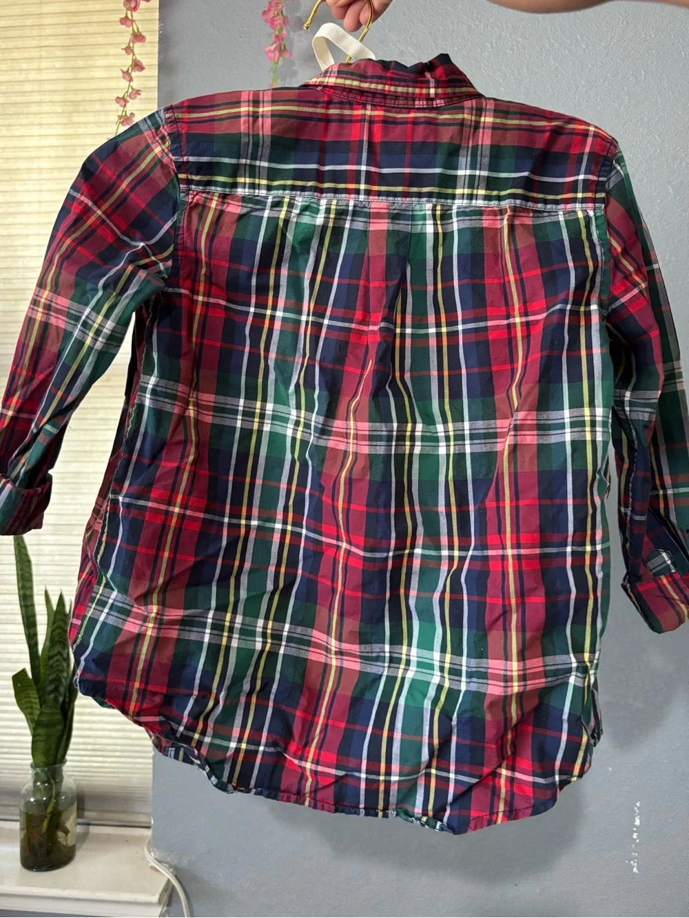 Ralph Lauren Red & Green Plaid Button-Down Shirt